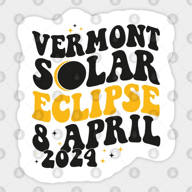 Vermont Total solar eclipse april 8 2024 Sticker by BestCatty 